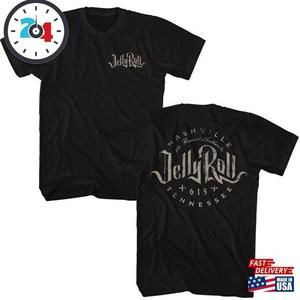 Jelly Roll Nashville Tennessee Front  Back Printed Black Shirts 2 Sided  T-Shirt